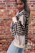 Mixed Checkered Patchwork Drop Shoulder High Low Top